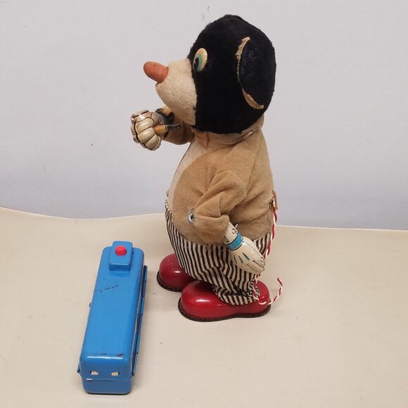 Smoking Papa Bear Toy 1950s Marusan Japan Battery Operated - Picture 7 of 12